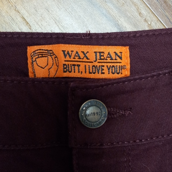 Wax Jeans Butt I Love You,High Rise Butt Lifting. Burgundy. Size 7/28 - Picture 3 of 10